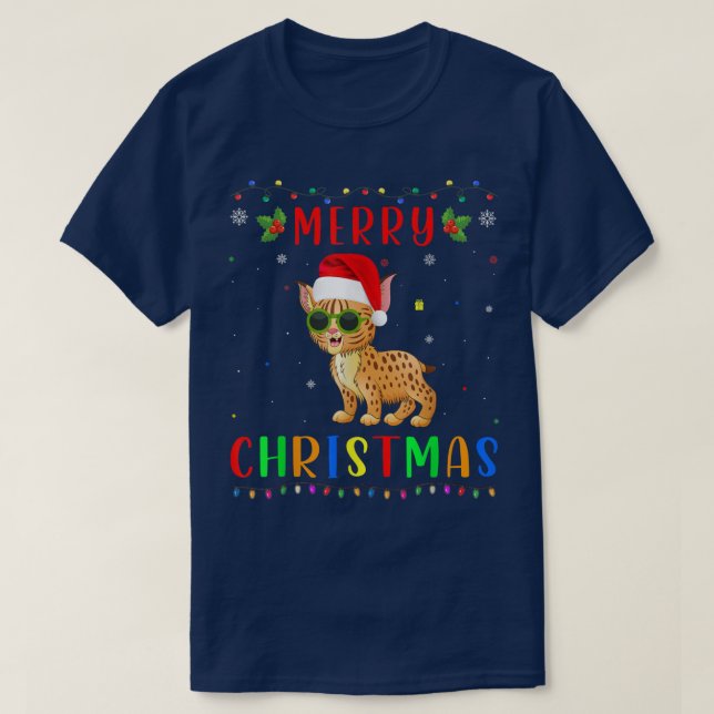 Camiseta Navidades de diseño de Bobcats Light de Navidad Pa (Diseño del anverso)