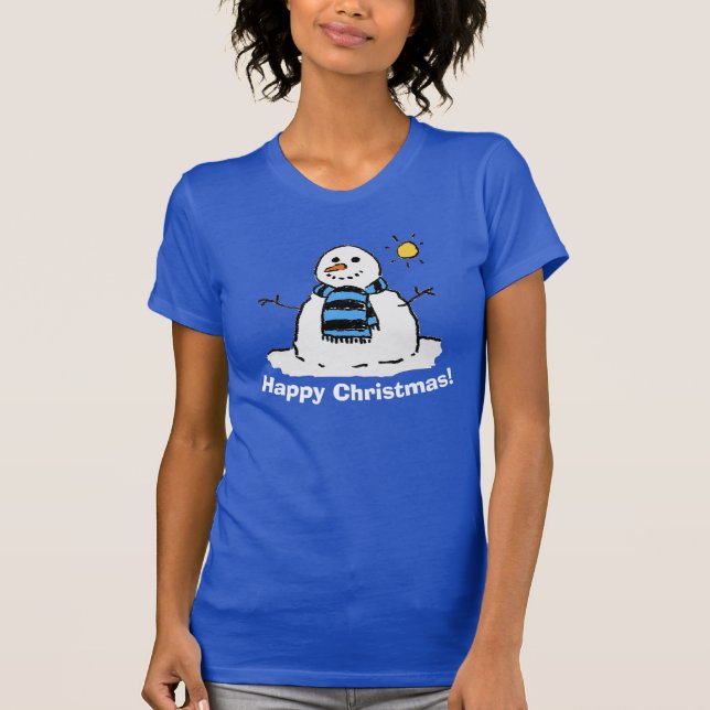 Camiseta Navidades de diseño de Snowman (Anverso)