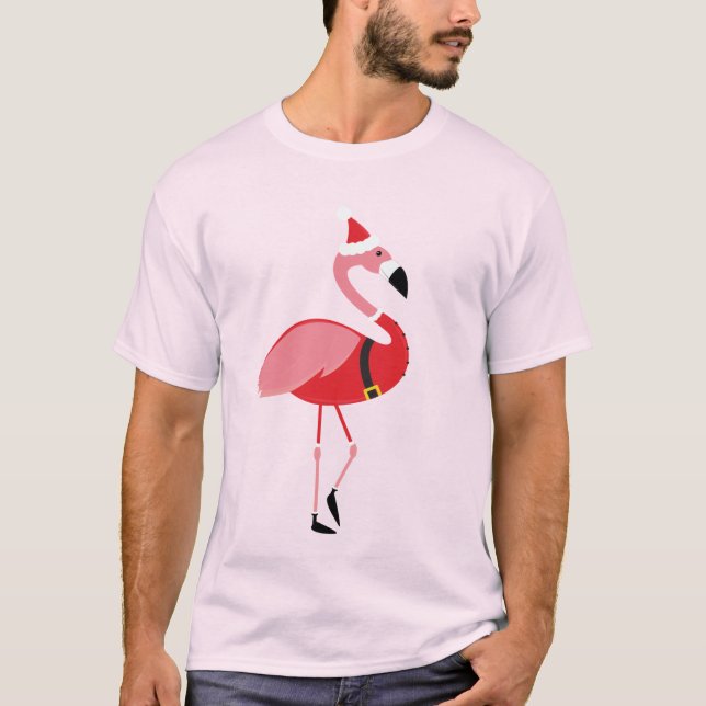 Camiseta Navidades de diversiones de Santa Flamingo (Anverso)