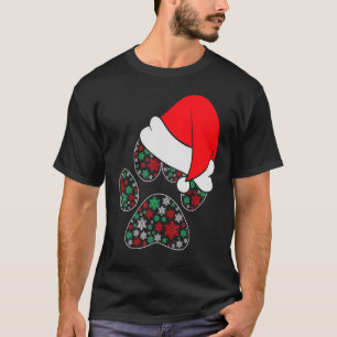 Camiseta Navidades de Dog Paw Patrón de Santa Hat Mascota X