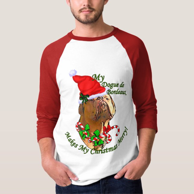 Camiseta Navidades de Dogue de Bordeaux (Anverso)