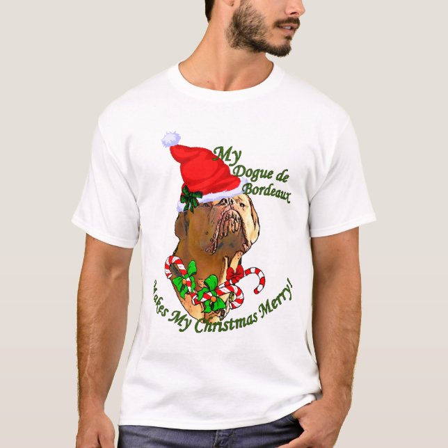 Camiseta Navidades de Dogue de Bordeaux (Anverso)