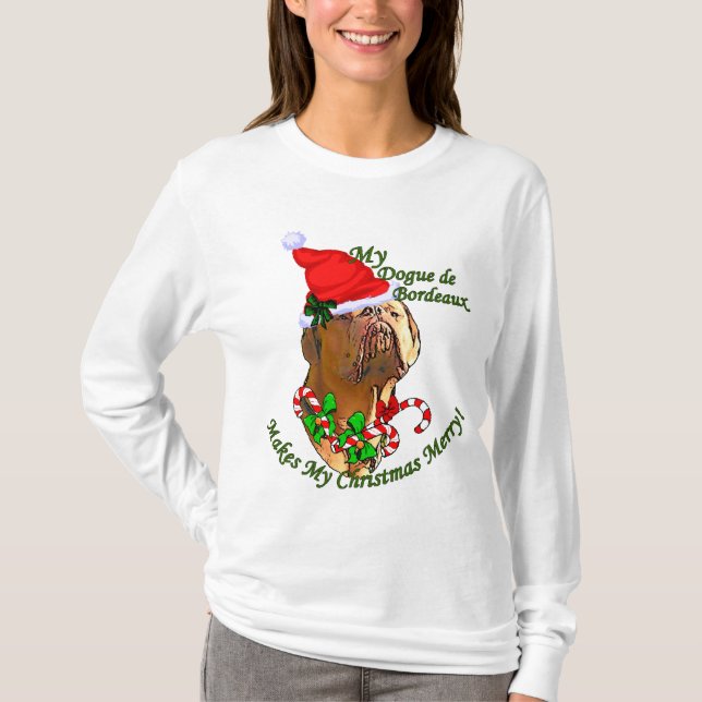 Camiseta Navidades de Dogue de Bordeaux (Anverso)