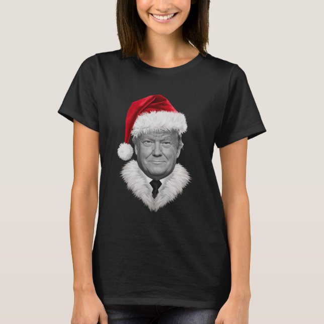 Camiseta Navidades de Donald Trump curioso regalo de Santa  (Anverso)