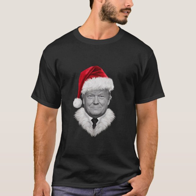 Camiseta Navidades de Donald Trump curioso regalo de Santa  (Anverso)