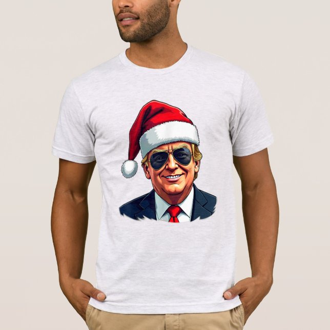 Camiseta Navidades de Donald Trump Divertido regalo de somb (Anverso)