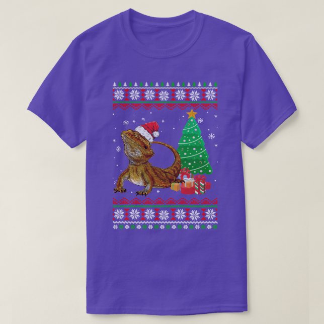 Camiseta Navidades de Dragón con barba de Santa Claus Repti (Diseño del anverso)