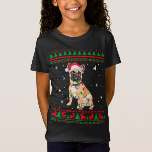 Camiseta Navidades de dulces feos alumbran Bulldog francés