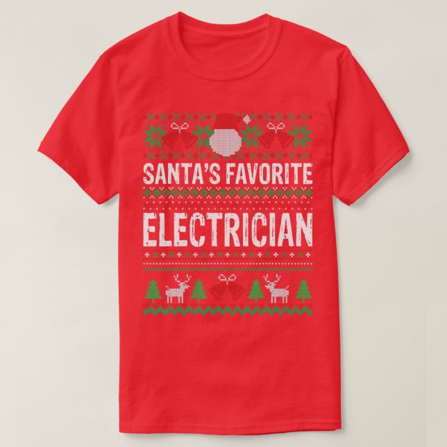 Camiseta Navidades de electricidad dan regalos a los amigos (Diseño del anverso)