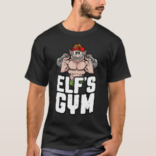 Camiseta Navidades de Elf Gym Kettlebell Bodybuilder