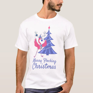 Camiseta Navidades de enclavamiento de cerezos Renos Flamin