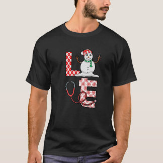 Camiseta Navidades de enfermeras de amor se burlan de Snowm