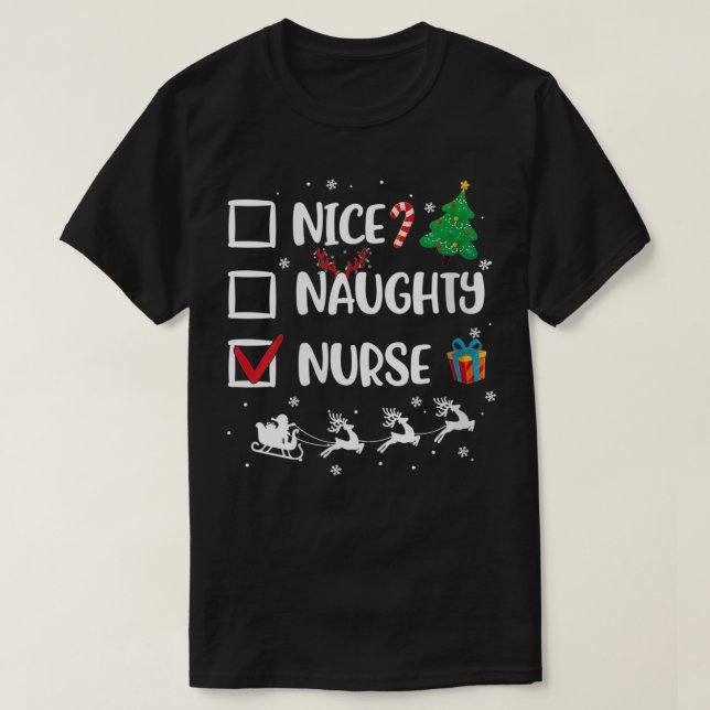 Camiseta Navidades de enfermeras de Niza Funny Santa Ha (Diseño del anverso)