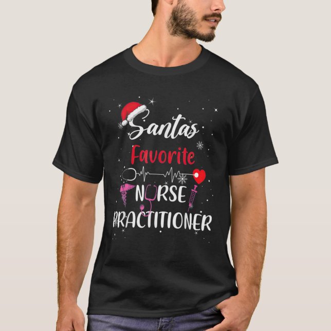 Camiseta Navidades de enfermeras favoritas de Santa Claus (Anverso)