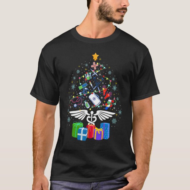 Camiseta Navidades de enfermeras Médicas Paja (Anverso)