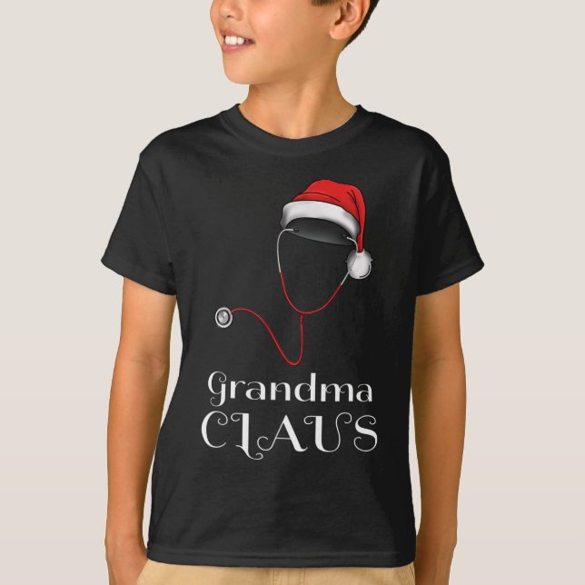 Camiseta Navidades de Enfermería Abuela Claus Matching Paja (Anverso)