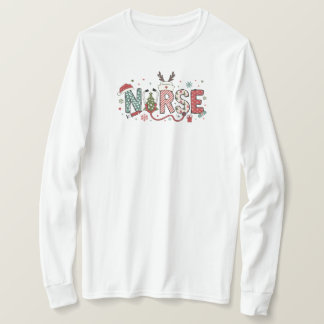 Camiseta Navidades de enfermería Camisas de manga larga