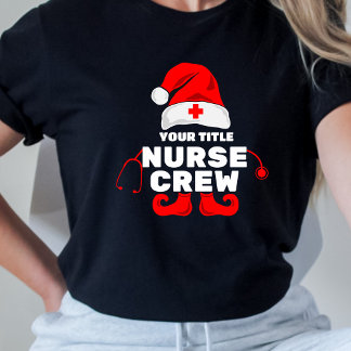 Camiseta Navidades De Enfermería De Elfte Cuadros Añade Tu
