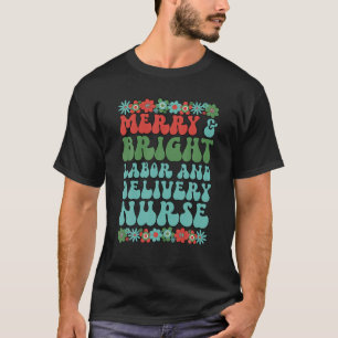 Camiseta Navidades De Enfermería De L D De Bright Trabajado