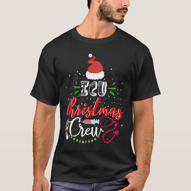 Camiseta NAVIDADES de enfermería de la UCI Crew Cute Xmas (Anverso)