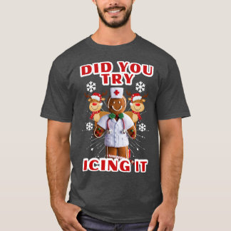 Camiseta Navidades de enfermería de la UCI retro Gingerbrea