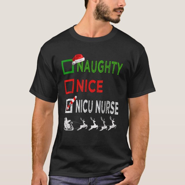 Camiseta Navidades de enfermería de Nicu Naughty Pajamas Fu (Anverso)