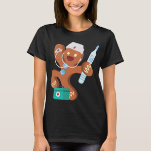 Camiseta Navidades de enfermería de pan de jengibre cocinan