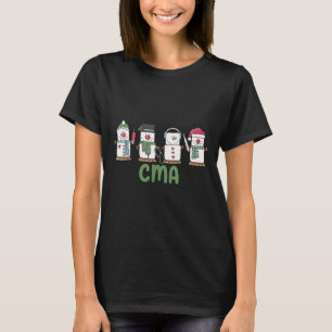 Camiseta Navidades De Enfermería De Snowman Cma Certifican 