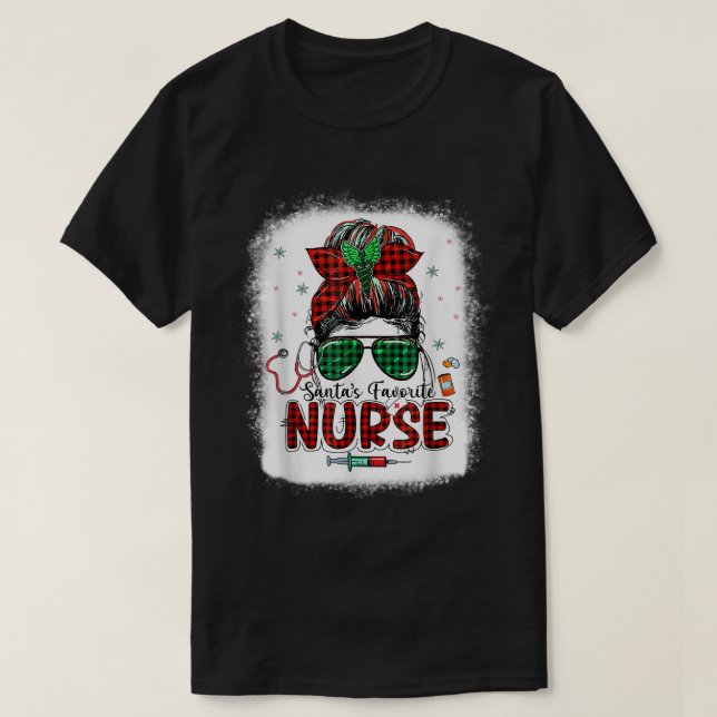 Camiseta Navidades de enfermería favoritas de Papá Noel me  (Diseño del anverso)