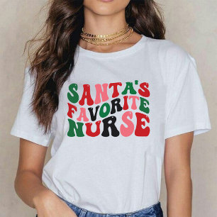 Camiseta Navidades de enfermería favoritas de Santa Claus s