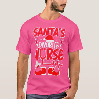 Camiseta Navidades de enfermería favoritos de Papá Noel