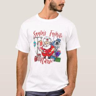 Camiseta Navidades de enfermería favoritos de Santa Cla