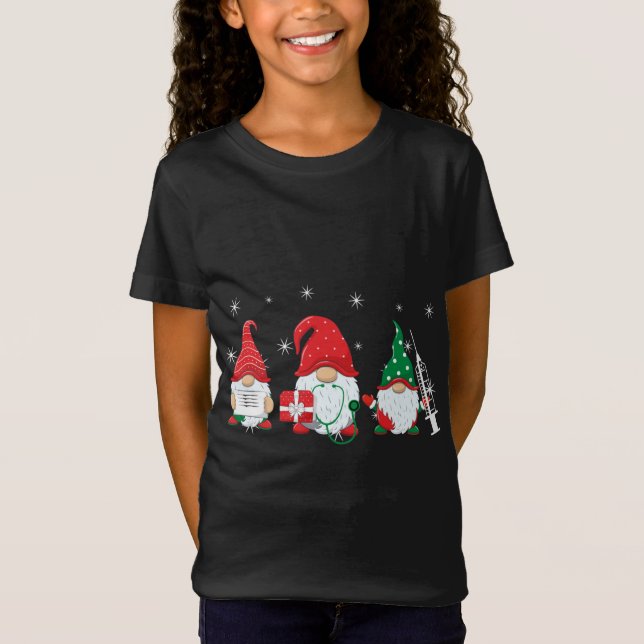 Camiseta Navidades de Enfermería Gnomes Cute Enfermería Nav (Anverso)