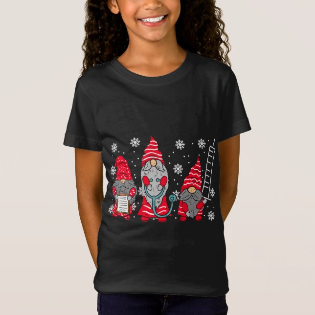 Camiseta Navidades de enfermería Gnomes Cute Xmas Scrub (Anverso)