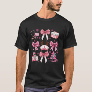 Camiseta Navidades de enfermería íntima Coquette rosa Bow S