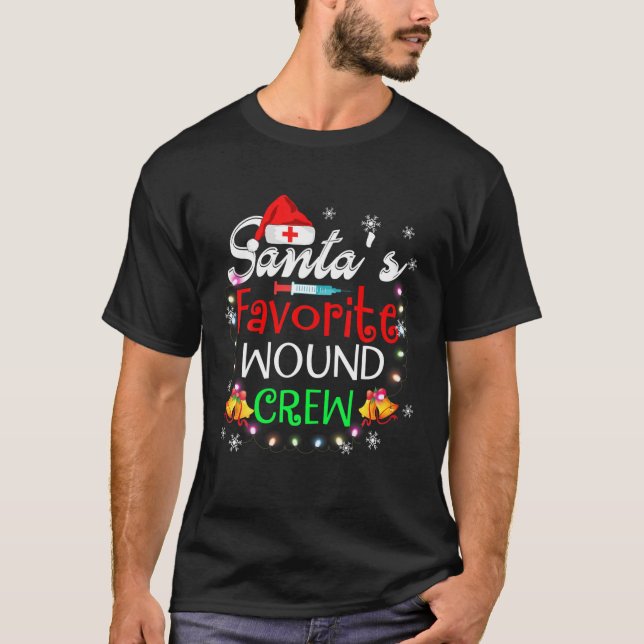 Camiseta Navidades de equipo de heridos favorito de Santa E (Anverso)