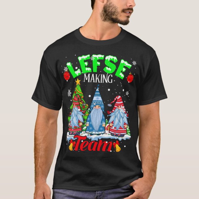 Camiseta Navidades de equipo de Lefse Making Gnomes (Anverso)