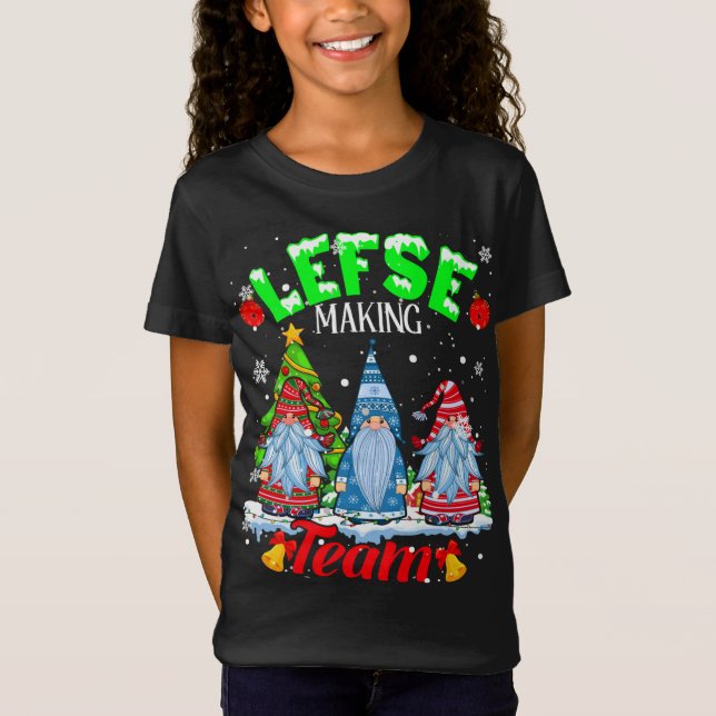 Camiseta Navidades de equipo de Lefse Making Gnomes (Anverso)