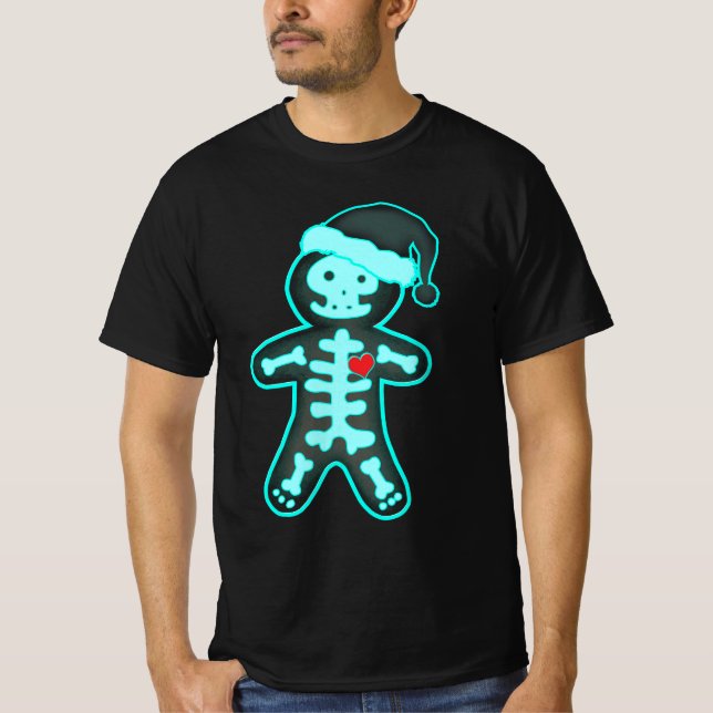 Camiseta Navidades de esqueleto de X-Ray Gingerbread Man En (Anverso)