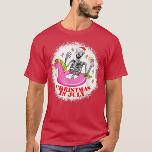 Camiseta Navidades de esqueleto en julio verano vacaciones