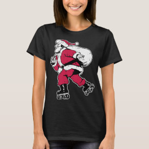 Camiseta Navidades de esquí de Santa Roller Patinan Navidad