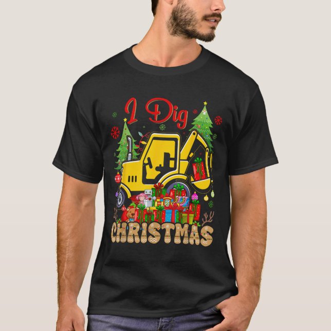 Camiseta Navidades De Excavadora De Ss Cute De Ss Backnice  (Anverso)