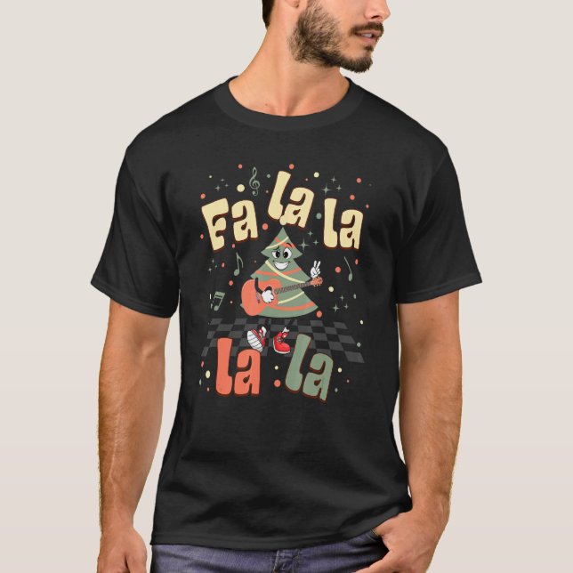 Camiseta Navidades de Fa La La La Christmas Tree Guitar Gro (Anverso)