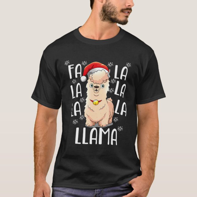 Camiseta Navidades de Falalala Lama Carol Mujeres Niños (Anverso)