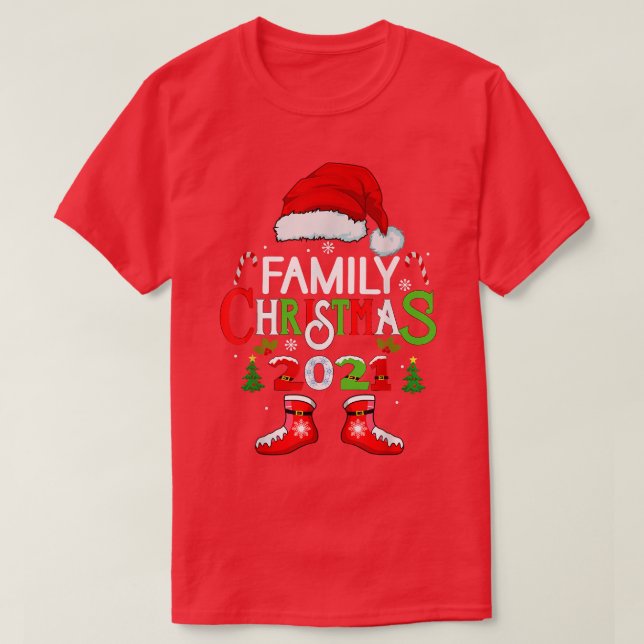 Camiseta Navidades de familia 2021 equipo de la escuadrón d (Diseño del anverso)
