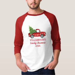 Camiseta Navidades de familia camionetas de época personali