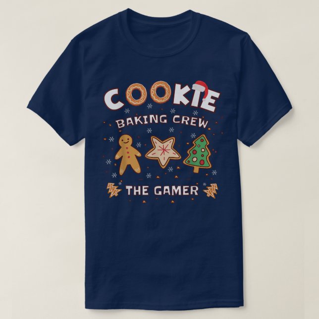 Camiseta Navidades de familia cocinan al equipo para jugar (Diseño del anverso)