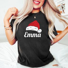 Camiseta Navidades de familia coincidentes Nombre Santa Hat