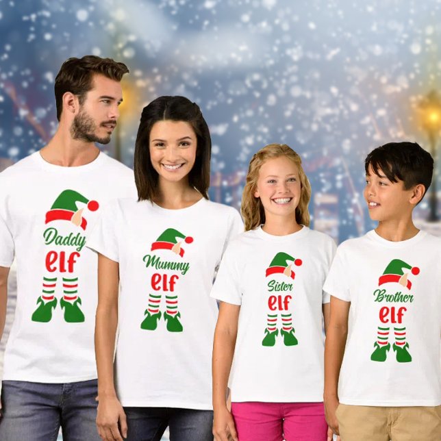 Camiseta Navidades de familia Cute Elf coincidiendo (Subido por el creador)
