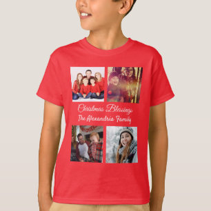Camiseta Navidades de familia de Collages de fotos de guión